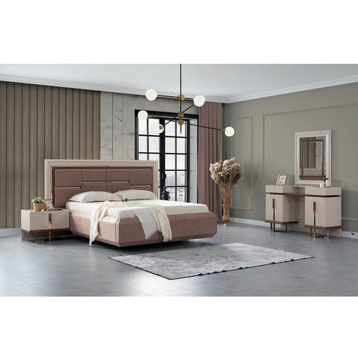 Schlafzimmer Set LUCCA Ohne Bettgestell ohne Kleiderschrank mit Schminktisch 1X Nachttisch ohne Spiegel