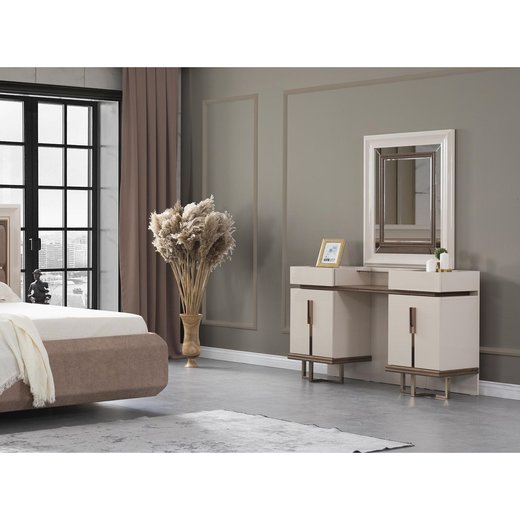 Schlafzimmer Set LUCCA Ohne Bettgestell ohne Kleiderschrank mit Schminktisch 2X Nachttisch mit Spiegel