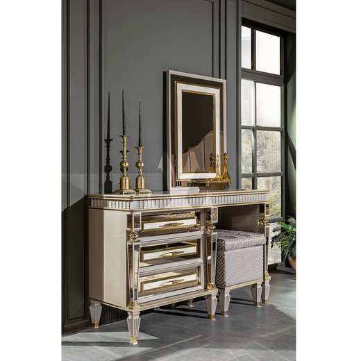 Schlafzimmer Set ISTANBUL 160 x 200  ohne Kleiderschrank ohne Schminktisch 1X Nachttisch mit Spiegel  ohne Sideboard