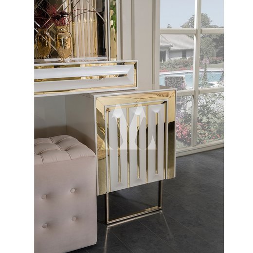 Schlafzimmer Set STAR 180 x 200 mit Kleiderschrank mit Schminktisch 2X Nachttisch ohne Spiegel