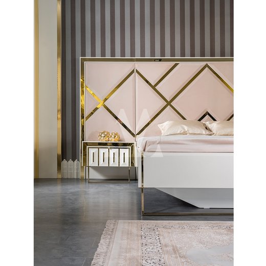 Schlafzimmer Set STAR Ohne Bettgestell mit Kleiderschrank mit Schminktisch 1X Nachttisch ohne Spiegel