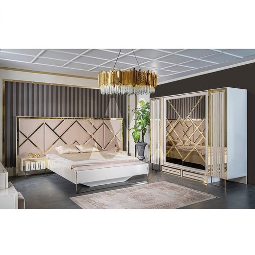 Schlafzimmer Set STAR Ohne Bettgestell ohne Kleiderschrank mit Schminktisch 2X Nachttisch mit Spiegel