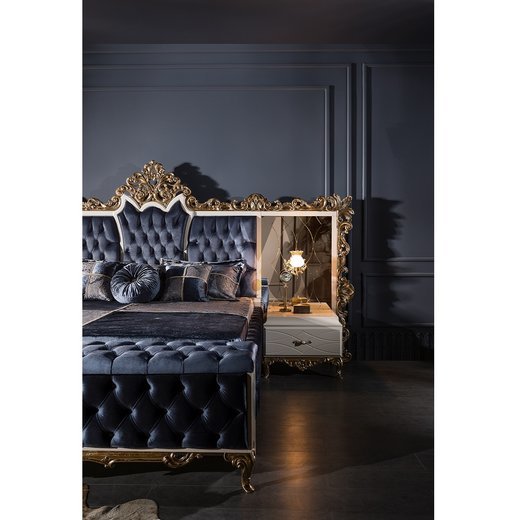 Schlafzimmer Set ROMA 160 x 200  mit Bench mit Schminktisch 1X Nachttisch mit Spiegel  mit Kleiderschrank