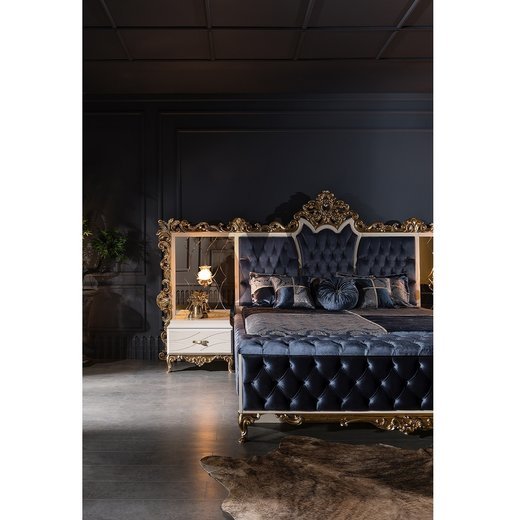 Schlafzimmer Set ROMA 180 x 200 mit Bench mit Schminktisch ohne Nachttisch mit Spiegel  mit Kleiderschrank