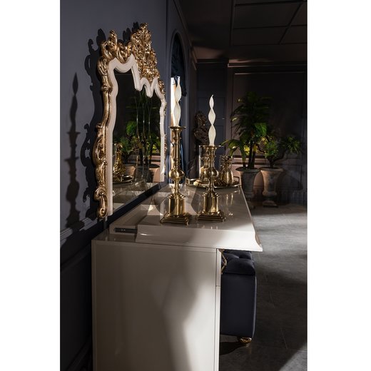 Schlafzimmer Set ROMA 180 x 200 mit Bench ohne Schminktisch 2X Nachttisch mit Spiegel  mit Kleiderschrank