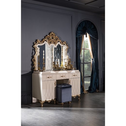 Schlafzimmer Set ROMA 180 x 200 ohne Bench ohne Schminktisch 2X Nachttisch ohne Spiegel  mit Kleiderschrank