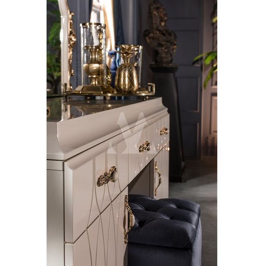 Schlafzimmer Set ROMA 180 x 200 ohne Bench ohne Schminktisch ohne Nachttisch mit Spiegel  mit Kleiderschrank