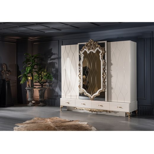 Schlafzimmer Set ROMA Ohne Bettgestell ohne Bench ohne Schminktisch 1X Nachttisch mit Spiegel  ohne Kleiderschrank