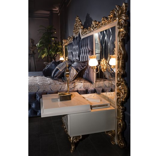 Schlafzimmer Set ROMA Ohne Bettgestell ohne Bench ohne Schminktisch 1X Nachttisch mit Spiegel  ohne Kleiderschrank