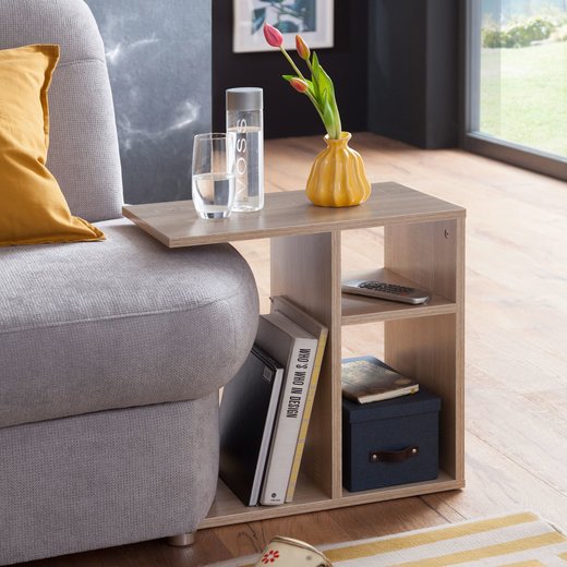 Beistelltisch MILO 50x50x30 cm Holz Sonoma Design Anstelltisch Sofa | Couchtisch klein modern | Kleiner Wohnzimmertisch eckig | Sofatisch Ablagetisch hoch | Schmaler Tisch Wohnzimmer