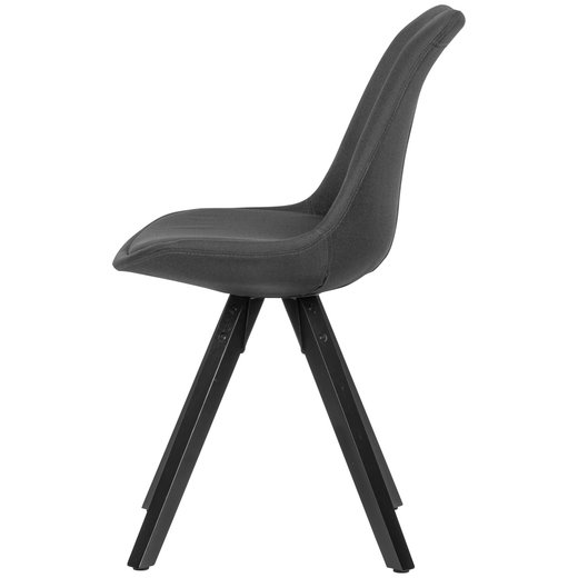 2er Set Esszimmerstuhl Anthrazit mit schwarzen Beinen Stuhl Skandinavisch | Polsterstuhl mit Stoff-Bezug | Design Kchenstuhl gepolstert