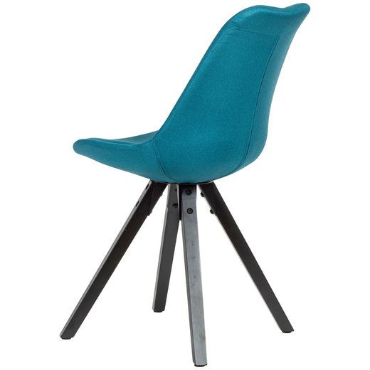 2er Set Esszimmerstuhl Petrol mit schwarzen Beinen Stuhl Skandinavisch | Polsterstuhl mit Stoff-Bezug | Design Kchenstuhl gepolstert