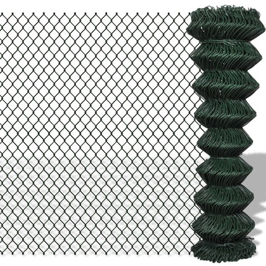 Maschendrahtzaun Stahl 1,5x15 m Grn