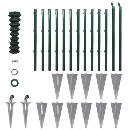Maschendrahtzaun mit Pfosten Bodenhlsen Stahl 1,0x25 m