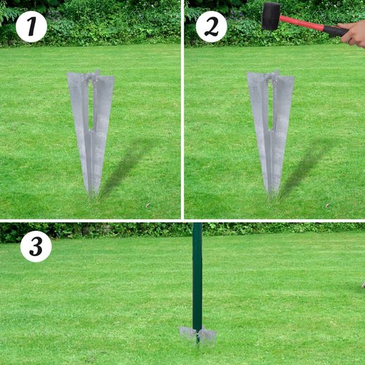 Maschendrahtzaun mit Pfosten Bodenhlsen Stahl 1,0x25 m