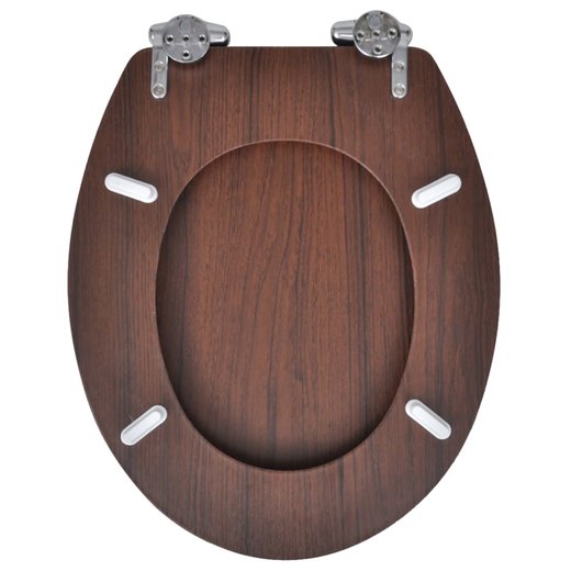 Toilettensitz MDF Deckel mit Absenkautomatik Design Braun