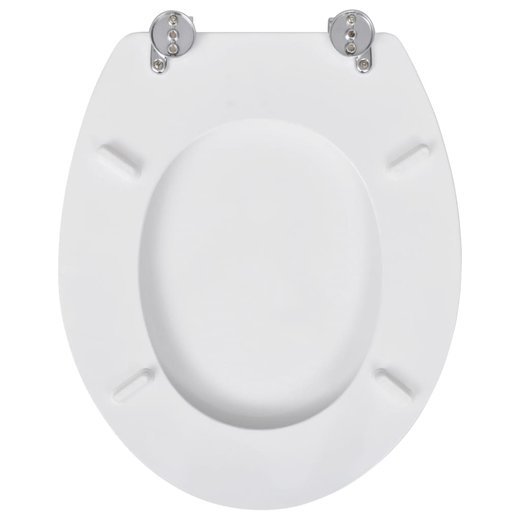 Toilettensitz MDF Deckel Schlichtes Design Wei
