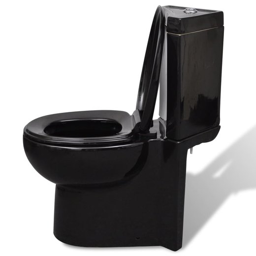 Keramik WC Toilette Ecke Schwarz