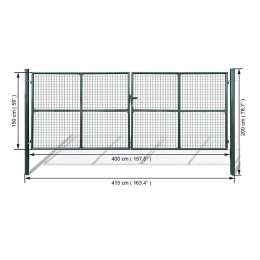 Gartentor Zauntor Gitterzaun Tor 415 x 200 cm / 400 x 150 cm