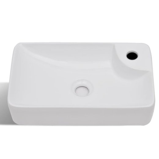 Keramik Waschbecken mit Hahnloch wei