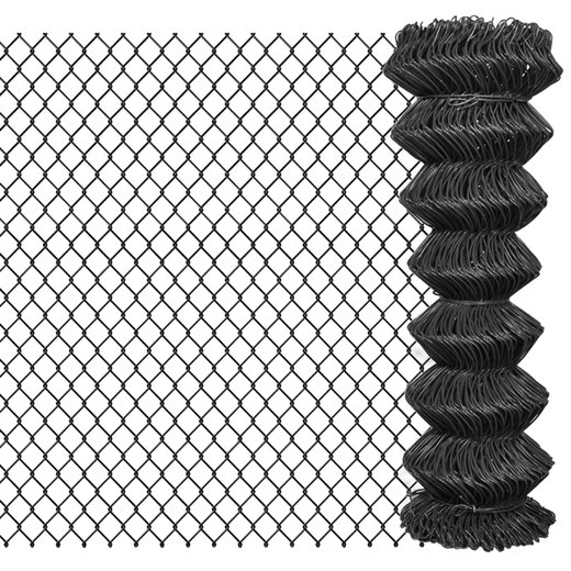 Maschendrahtzaun 25 x 1,25 m Stahl Grau