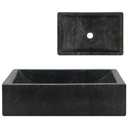 Waschbecken 45x30x12 cm Marmor Schwarz