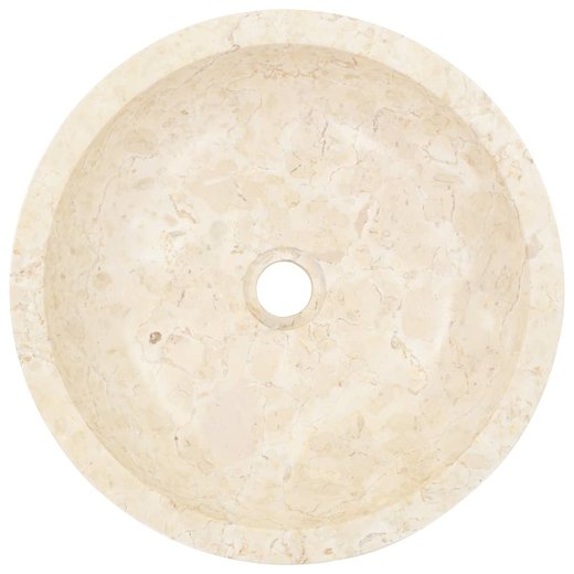 Waschbecken 40x12 cm Marmor Creme