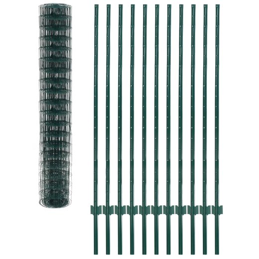 Metallzaun Stahl 20 x 1,5 m Grn