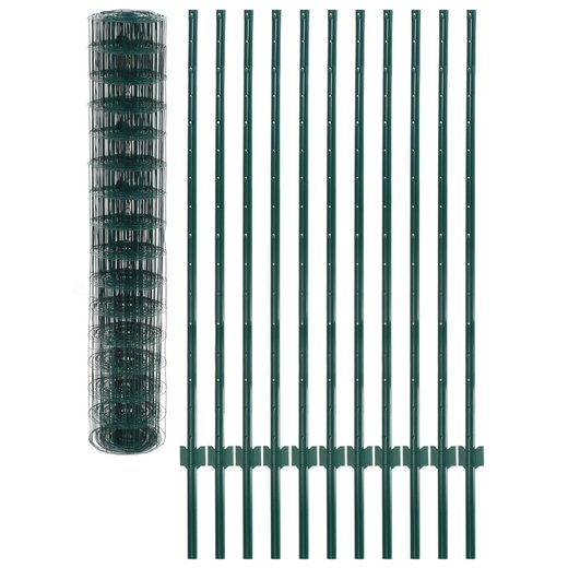Metallzaun Stahl 20 x 1,5 m Grn
