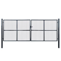 Mesh-Gartentor Verzinkter Stahl 400 x 150 cm Grau