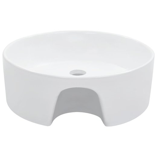 Waschbecken mit berlauf 36 x 13 cm Keramik Wei