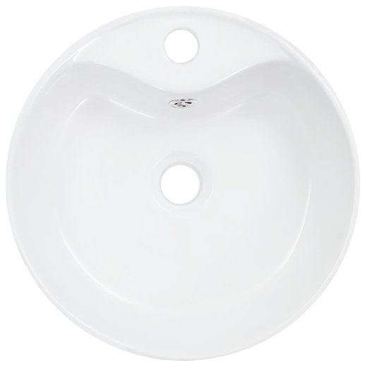 Waschbecken mit berlauf 36 x 13 cm Keramik Wei