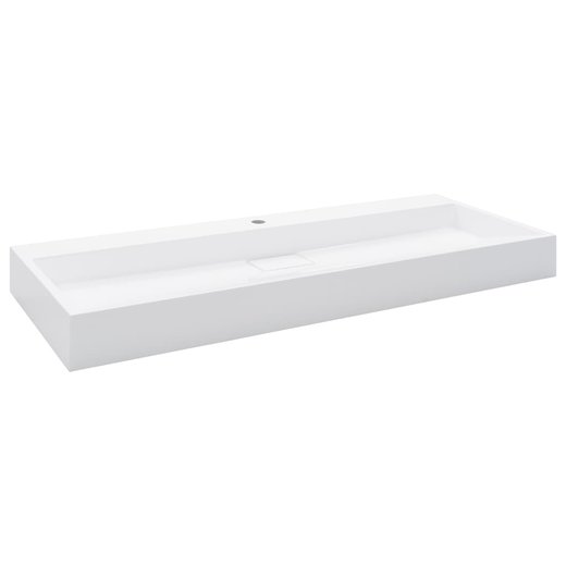 Waschbecken 120 x 46 x 11 cm Mineralguss/Marmorguss Wei