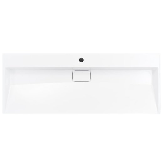 Waschbecken 120 x 46 x 11 cm Mineralguss/Marmorguss Wei