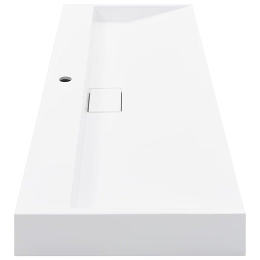 Waschbecken 120 x 46 x 11 cm Mineralguss/Marmorguss Wei