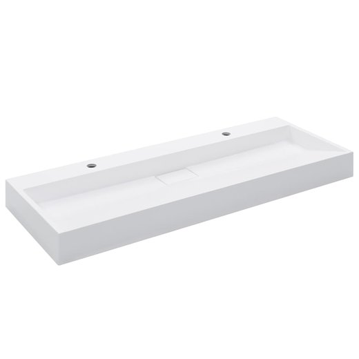 Waschbecken 120 x 46 x 11 cm Mineralguss/Marmorguss Wei