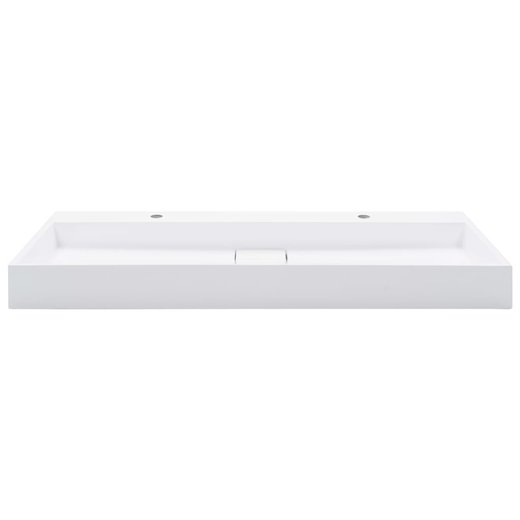 Waschbecken 120 x 46 x 11 cm Mineralguss/Marmorguss Wei