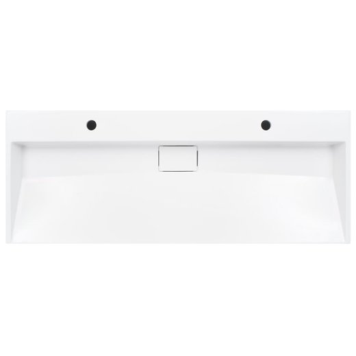Waschbecken 120 x 46 x 11 cm Mineralguss/Marmorguss Wei