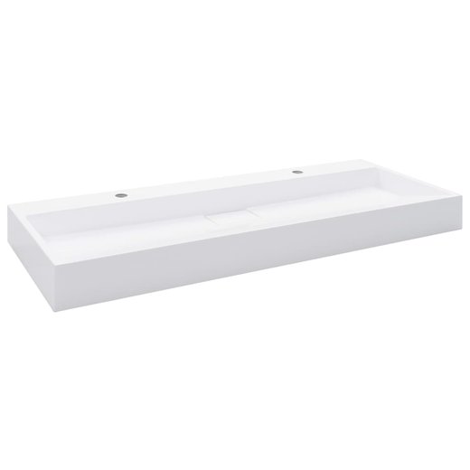 Waschbecken 120 x 46 x 11 cm Mineralguss/Marmorguss Wei