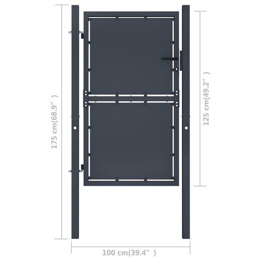 Gartentor Stahl 100125 cm Anthrazit