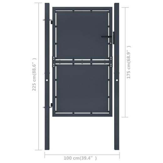 Gartentor Stahl 100175 cm Anthrazit