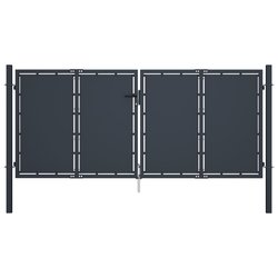 Gartentor Stahl 300 x 125 cm Anthrazit