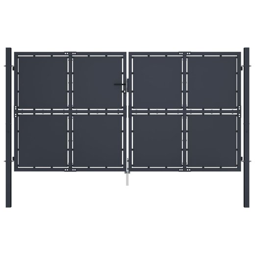 Gartentor Stahl 300 x 150 cm Anthrazit