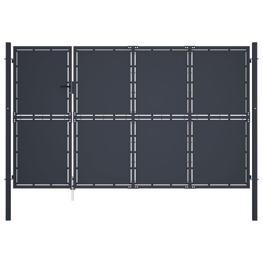 Gartentor Stahl 350 x 175 cm Anthrazit