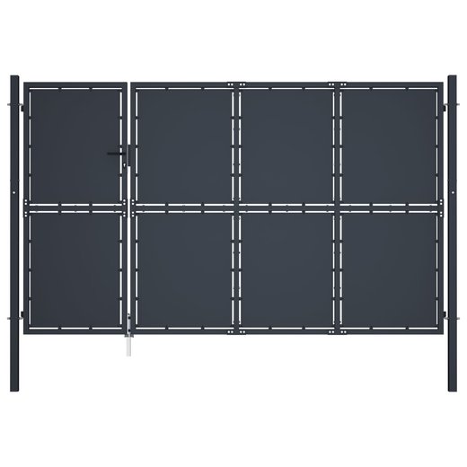 Gartentor Stahl 350 x 200 cm Anthrazit