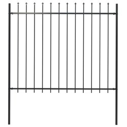 Gartenzaun mit Speerspitzen Stahl 1,7 x 1,5 m Schwarz