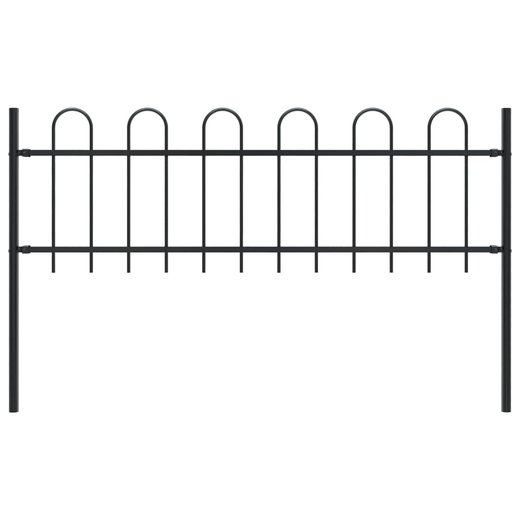 Gartenzaun mit Bgel-Design Stahl 1,7 m Schwarz