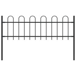 Gartenzaun mit Bgel-Design Stahl 1,7 m Schwarz