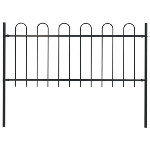 Gartenzaun mit Bgel-Design Stahl 1,7 m Schwarz