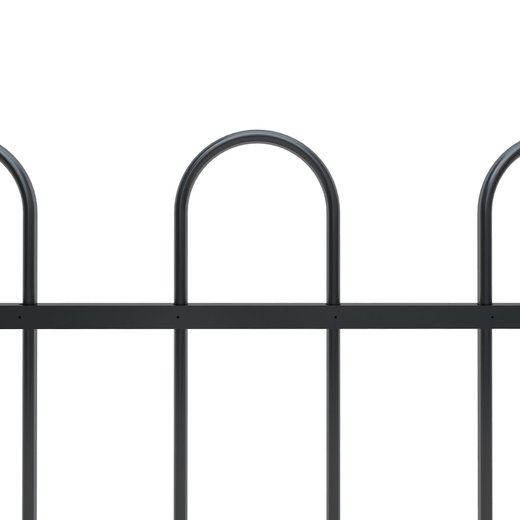 Gartenzaun mit Bgel-Design Stahl 1,7 m Schwarz